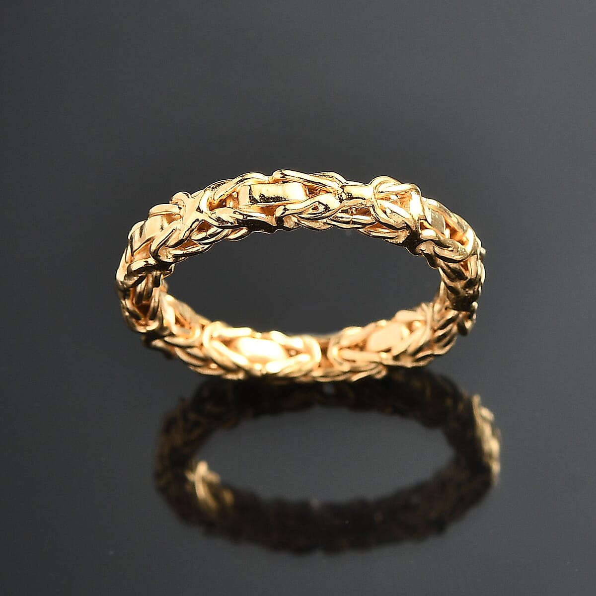Byzantine Ring in 14K Yellow Gold Over Sterling Silver (Size 9.0) 4.20 Grams image number 1