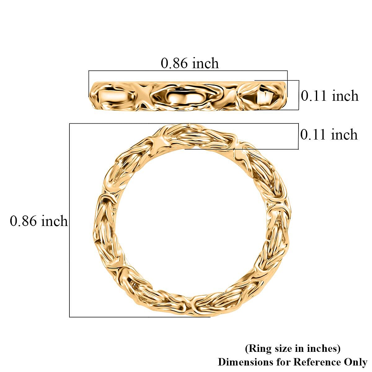 Byzantine Ring in 14K Yellow Gold Over Sterling Silver (Size 9.0) 4.20 Grams image number 5