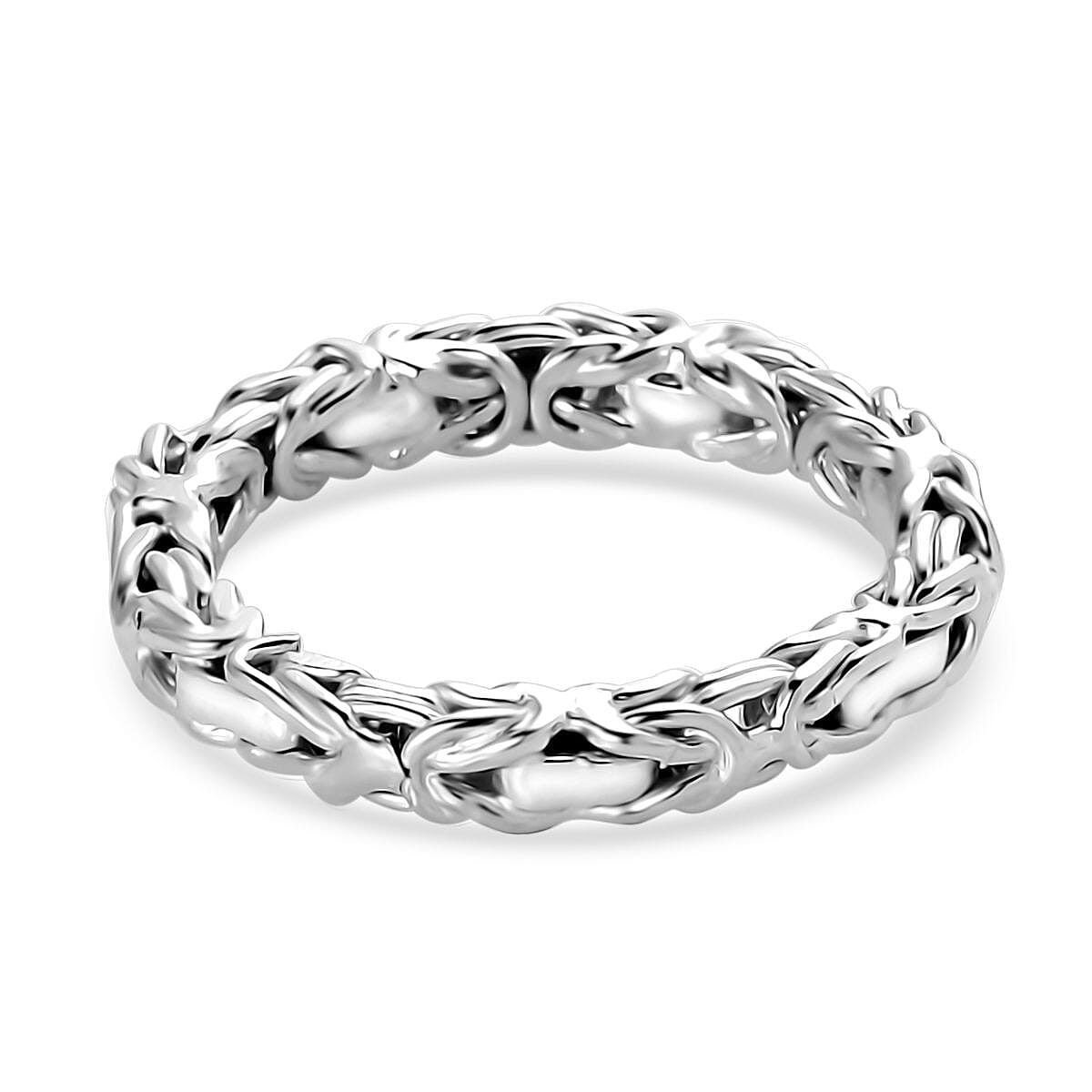 Byzantine Ring in Platinum Over Sterling Silver (Size 5.0) 4.20 Grams image number 4