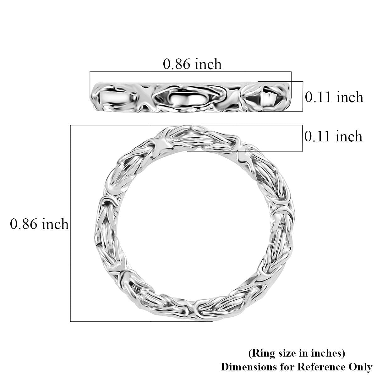 Byzantine Ring in Platinum Over Sterling Silver (Size 5.0) 4.20 Grams image number 5