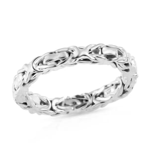 Byzantine Ring in Platinum Over Sterling Silver (Size 6.0) 4.20 Grams