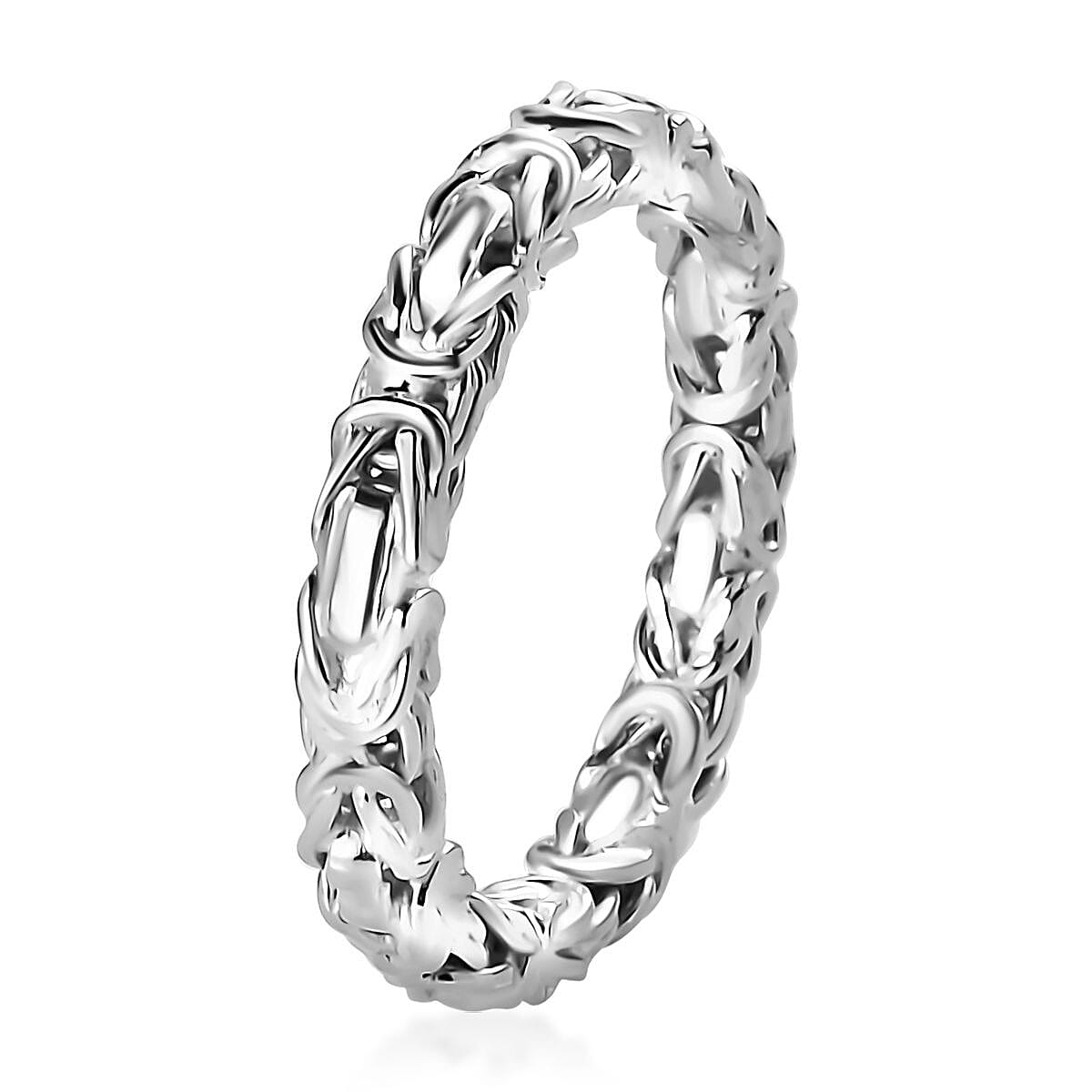 Byzantine Ring in Platinum Over Sterling Silver (Size 8.0) 4.20 Grams image number 3