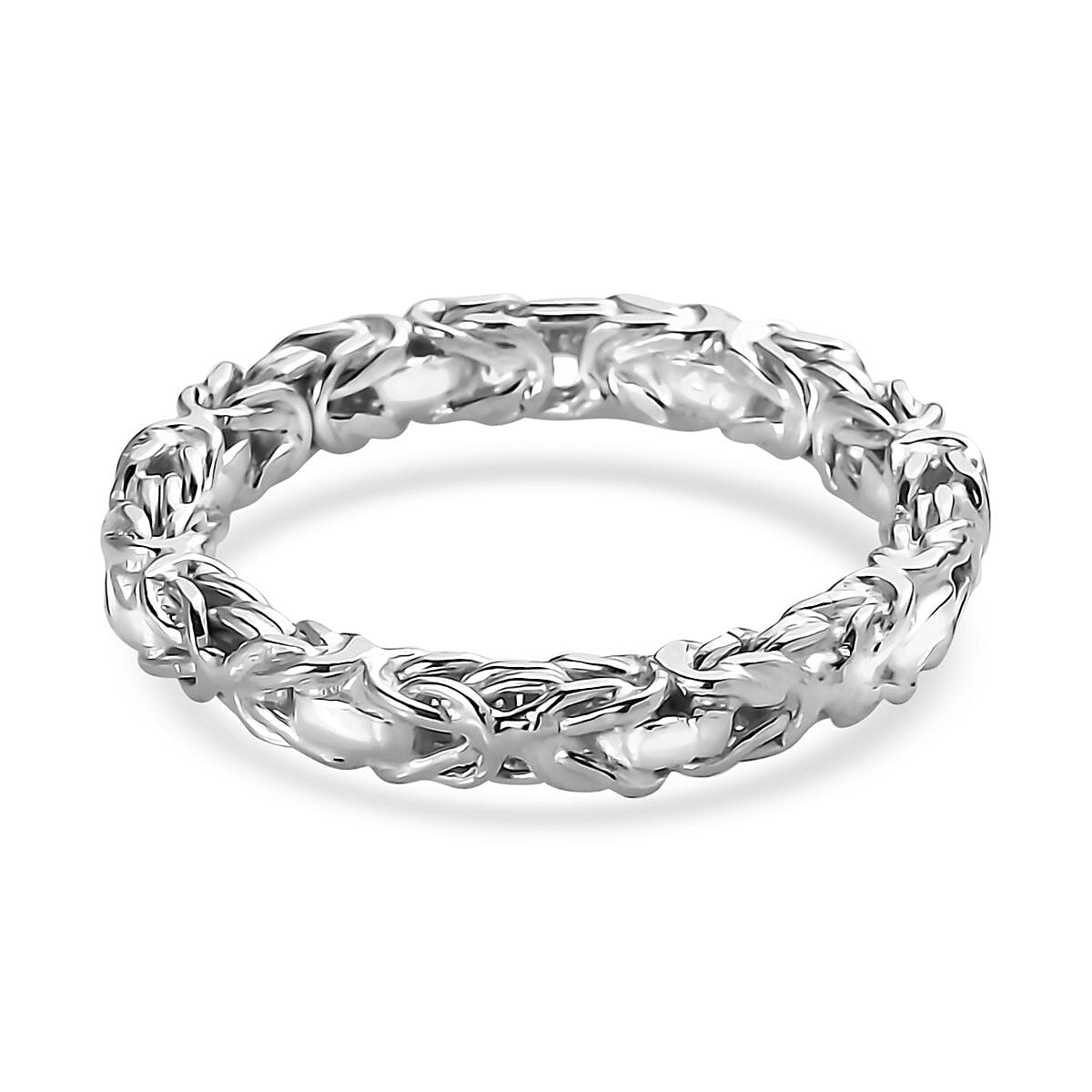 Byzantine Ring in Platinum Over Sterling Silver (Size 8.0) 4.20 Grams image number 4