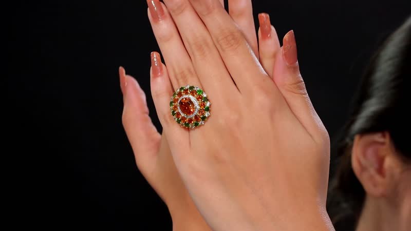 Premium Santa Ana Madeira Citrine, Multi Gemstone Harvest Radiance Ring in 18K Vermeil YG Over Sterling Silver (Size 7.0) 9.85 ctw