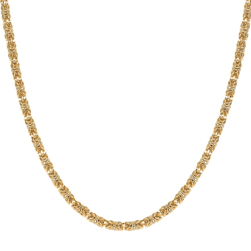 Byzantine Link Necklace in 22K Vermeil Yellow Gold Over Sterling Silver 21.8 Grams