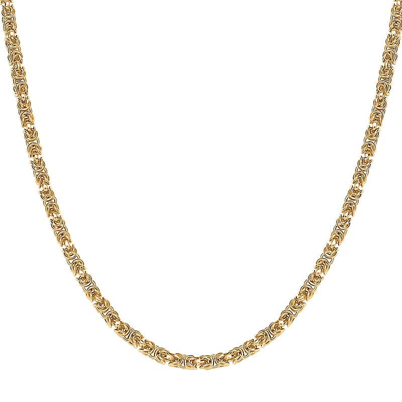 Byzantine Link Necklace in 22K Vermeil Yellow Gold Over Sterling Silver 21.8 Grams