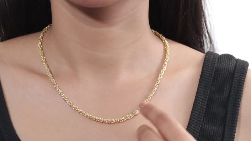 Byzantine Link Necklace in 22K Vermeil Yellow Gold Over Sterling Silver 21.8 Grams