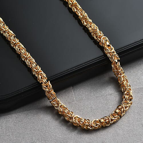 Byzantine Link Necklace in 22K Vermeil Yellow Gold Over Sterling Silver 21.8 Grams