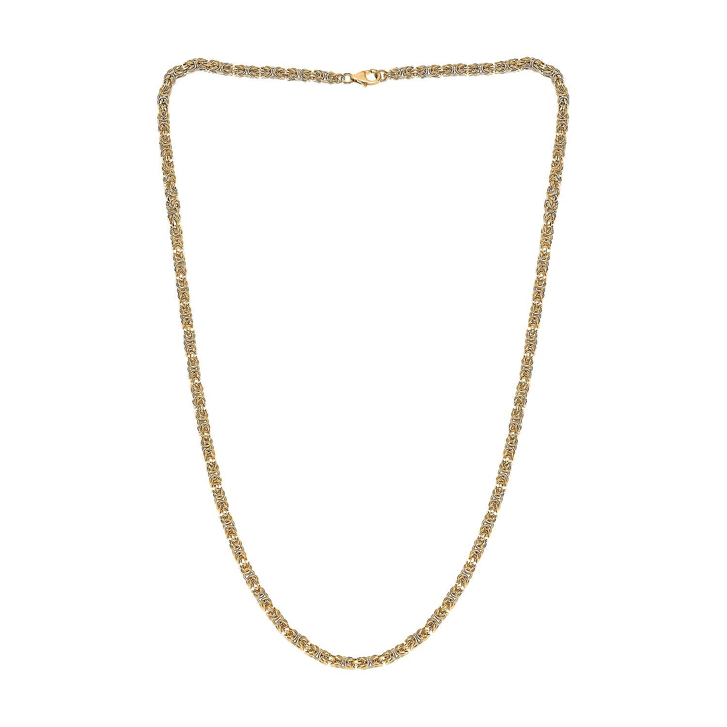 Byzantine Link Necklace in 22K Vermeil Yellow Gold Over Sterling Silver 21.8 Grams