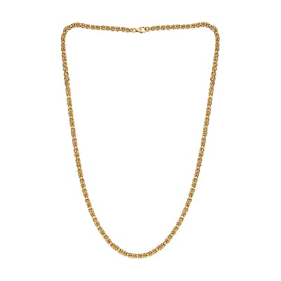 Byzantine Link Necklace in 22K Vermeil Yellow Gold Over Sterling Silver 21.8 Grams
