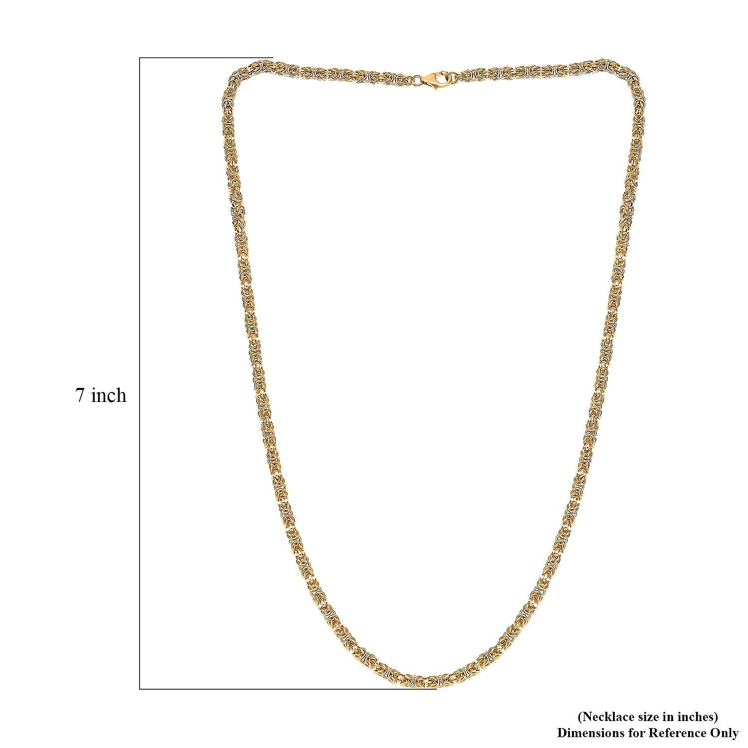 Byzantine Link Necklace in 22K Vermeil Yellow Gold Over Sterling Silver 21.8 Grams