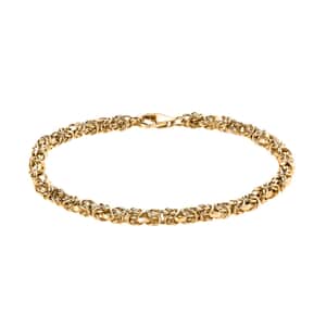 Byzantine Link Bracelet in 22K Vermeil Yellow Gold Over Sterling Silver (7.25 In) 8.2 Grams