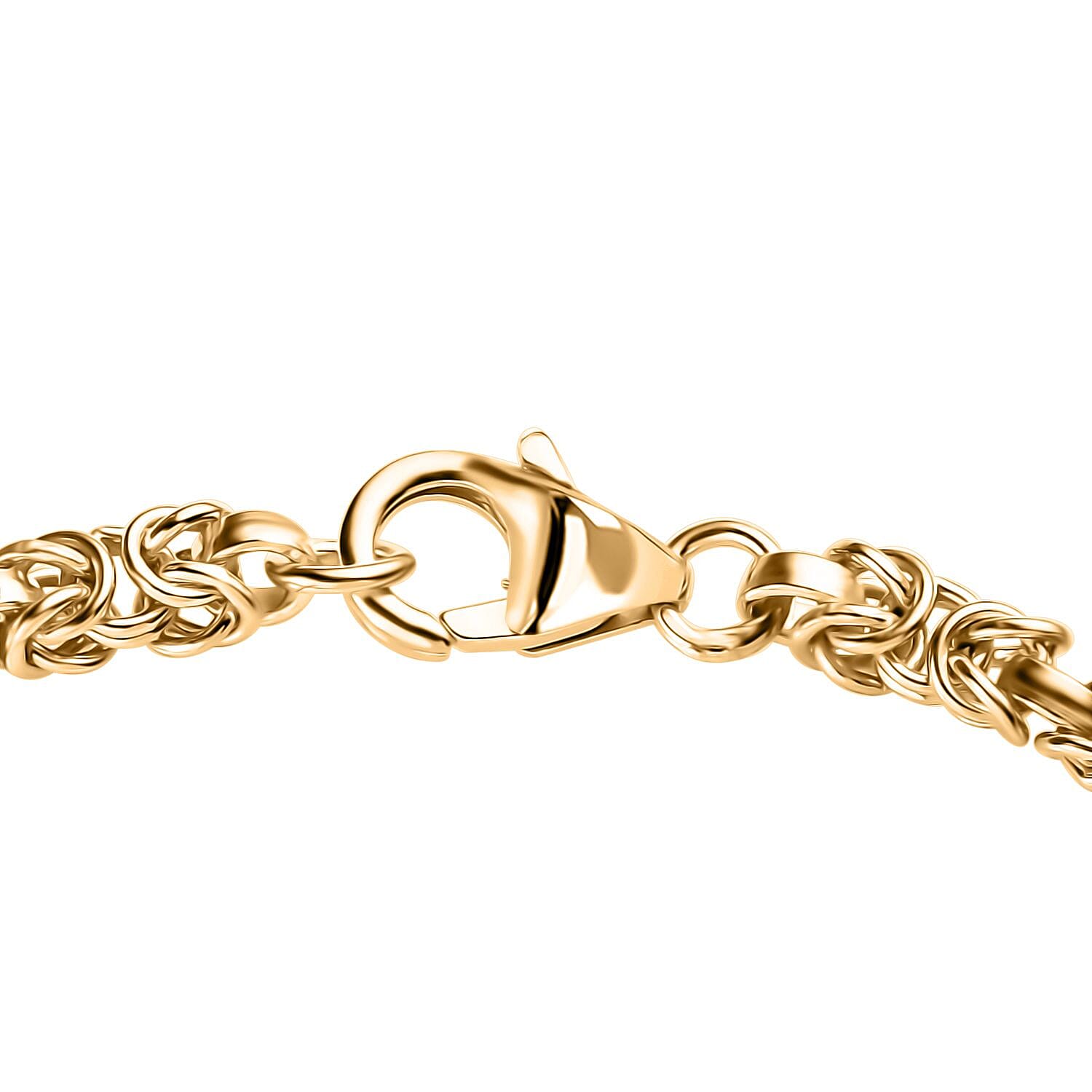 Byzantine Link Bracelet in 22K Vermeil Yellow Gold Over Sterling Silver (7.25 In) 8.2 Grams