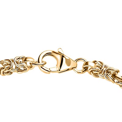Byzantine Link Bracelet in 22K Vermeil Yellow Gold Over Sterling Silver (7.25 In) 8.2 Grams