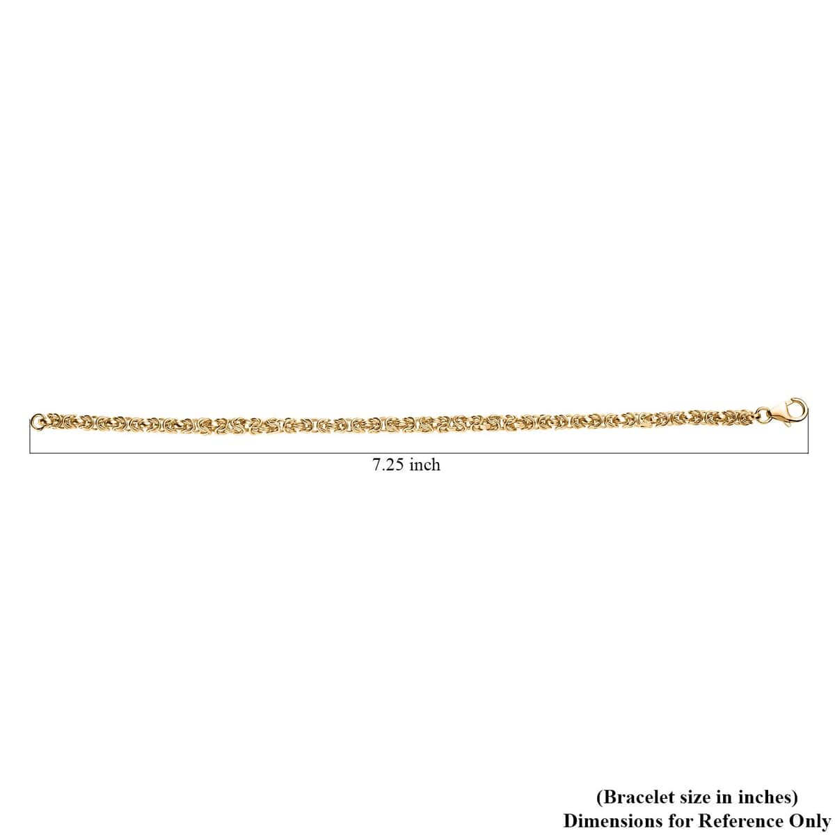 Byzantine Link Bracelet in 22K Vermeil Yellow Gold Over Sterling Silver (7.25 In) 8.2 Grams image number 4