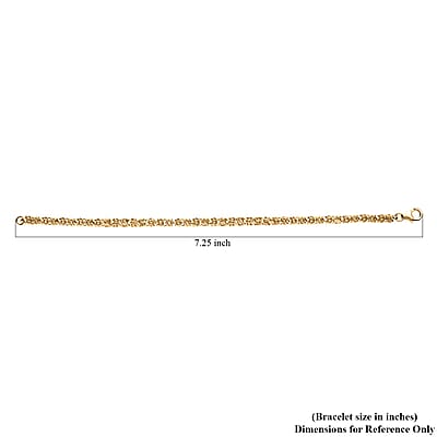 Byzantine Link Bracelet in 22K Vermeil Yellow Gold Over Sterling Silver (7.25 In) 8.2 Grams