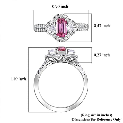 Certified & Appraised Rhapsody AAAA Padparadscha Sapphire and E-F VS2 Diamond 1.72 ctw Ring in 950 Platinum (Size 10.0) 6.50 Grams