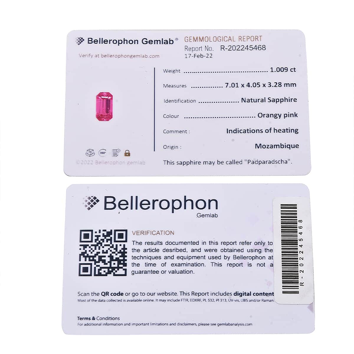 Certified & Appraised Rhapsody AAAA Padparadscha Sapphire and E-F VS2 Diamond 1.72 ctw Ring in 950 Platinum (Size 9.0) 6.50 Grams image number 6