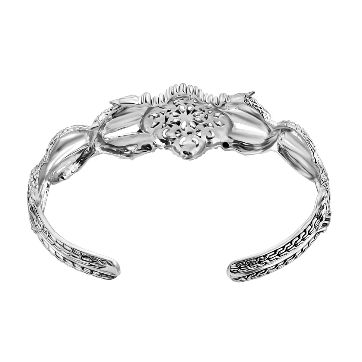 Bali Legacy Tulang Naga Dragon Cuff Bracelet in Sterling Silver (7.25 In) 21.10 Grams image number 5