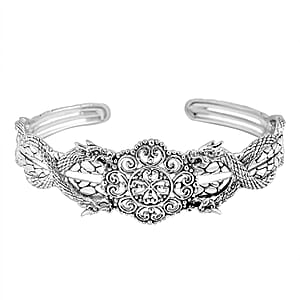 Bali Legacy Pebble Dragon Cuff Bracelet in Sterling Silver (7.25 In) 25.85 Grams