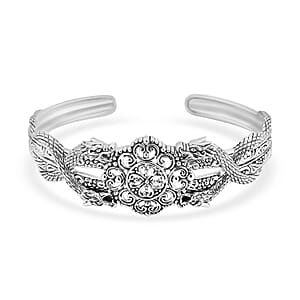 Bali Legacy Filigree Dragon Cuff Bracelet in Sterling Silver (7.25 In) 23.10 Grams