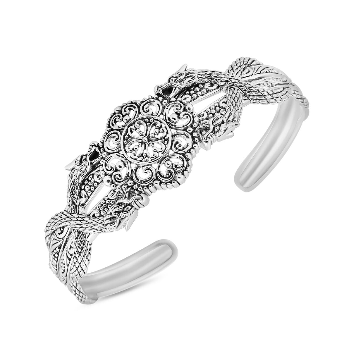 Bali Legacy Filigree Bangle Bracelet in Sterling Silver (7.25 In) 23.10 Grams image number 3