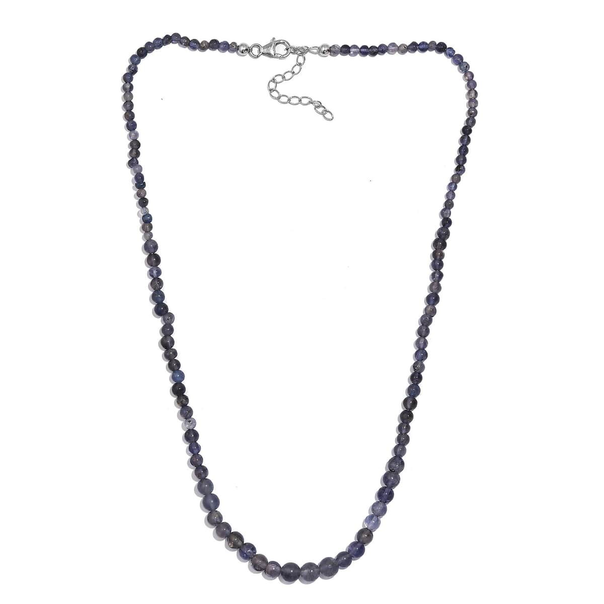 Catalina Iolite 50.00 ctw Beaded Necklace in Rhodium Over Sterling Silver 18-20 Inches image number 3