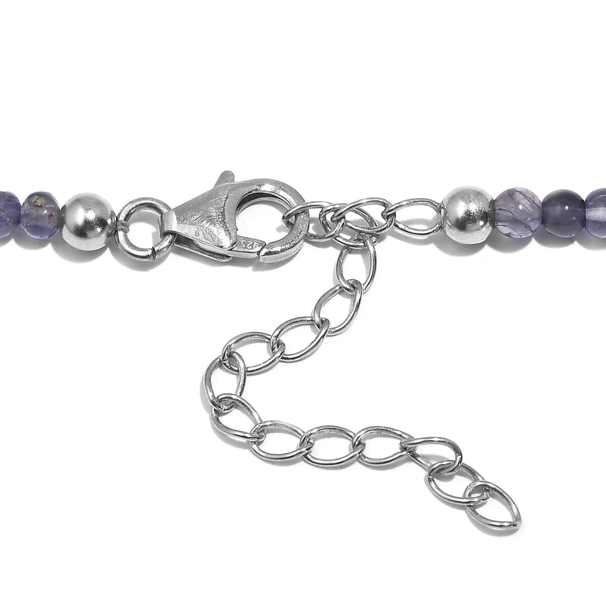 Catalina Iolite 50.00 ctw Beaded Necklace in Rhodium Over Sterling Silver 18-20 Inches image number 4