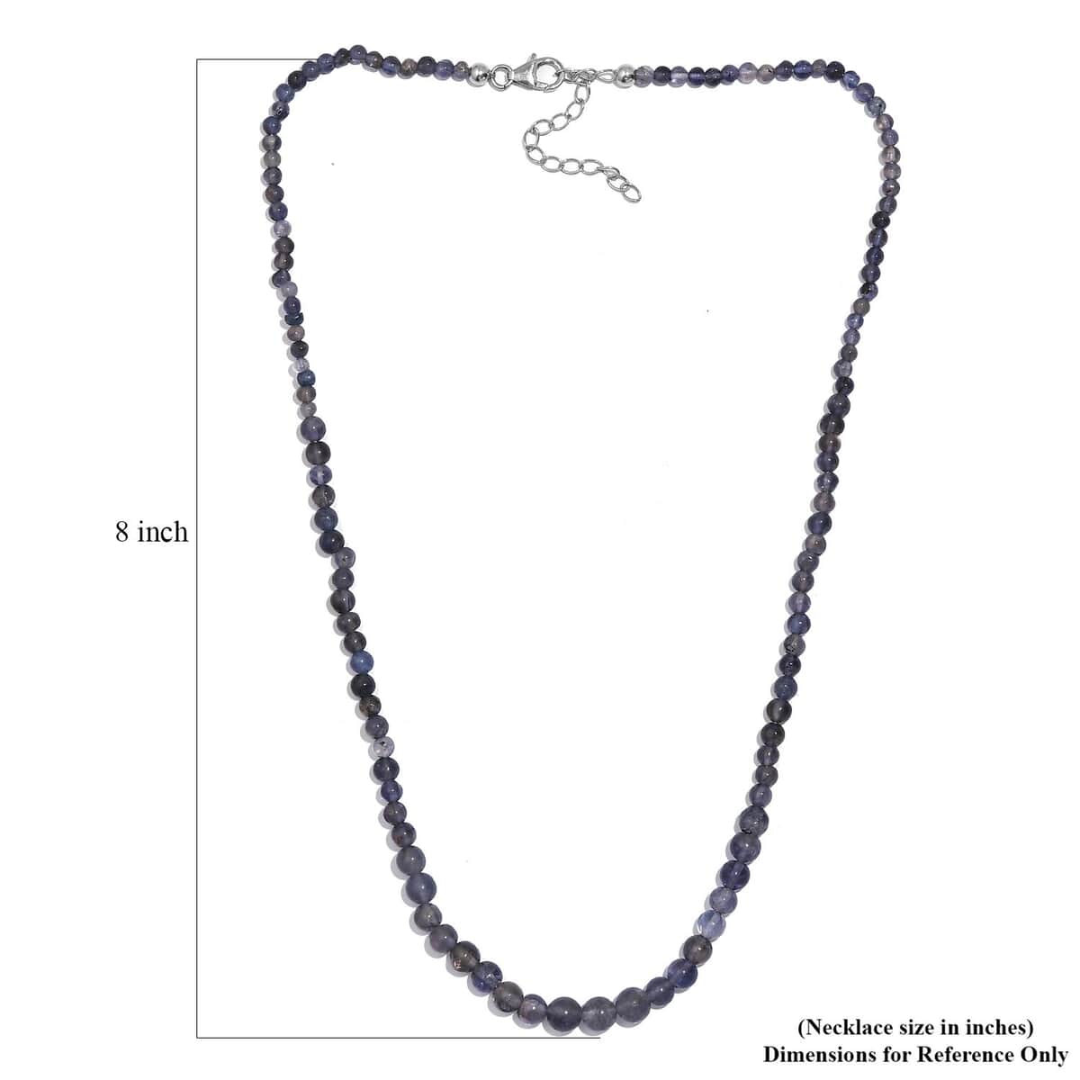 Catalina Iolite 50.00 ctw Beaded Necklace in Rhodium Over Sterling Silver 18-20 Inches image number 5