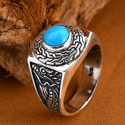 Bali Legacy Sleeping Beauty Turquoise 1.15 ctw Ring in Sterling Silver (Size 10.0) 