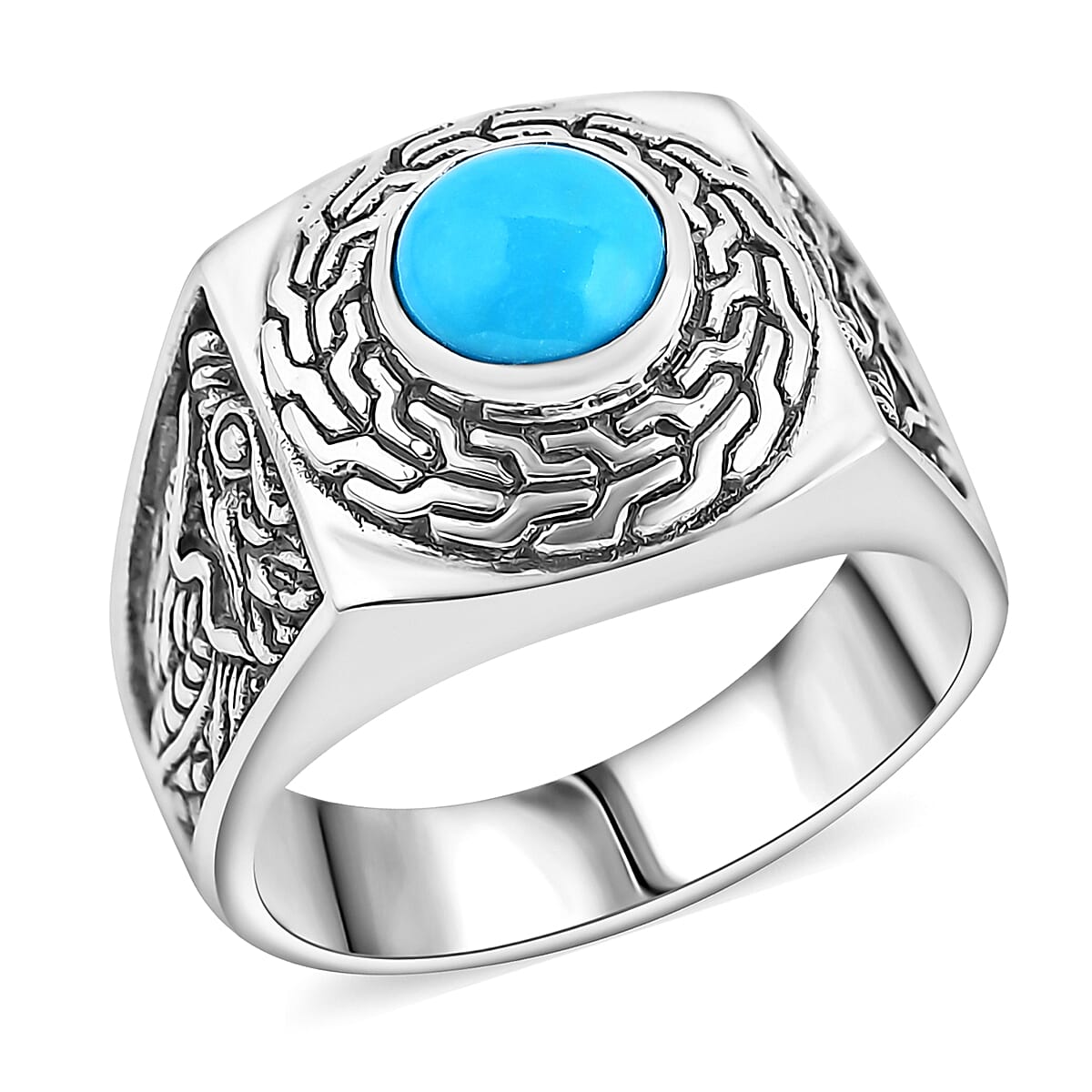 Bali Legacy Sleeping Beauty Turquoise 1.15 ctw Ring in Sterling Silver (Size 8.0)  image number 0