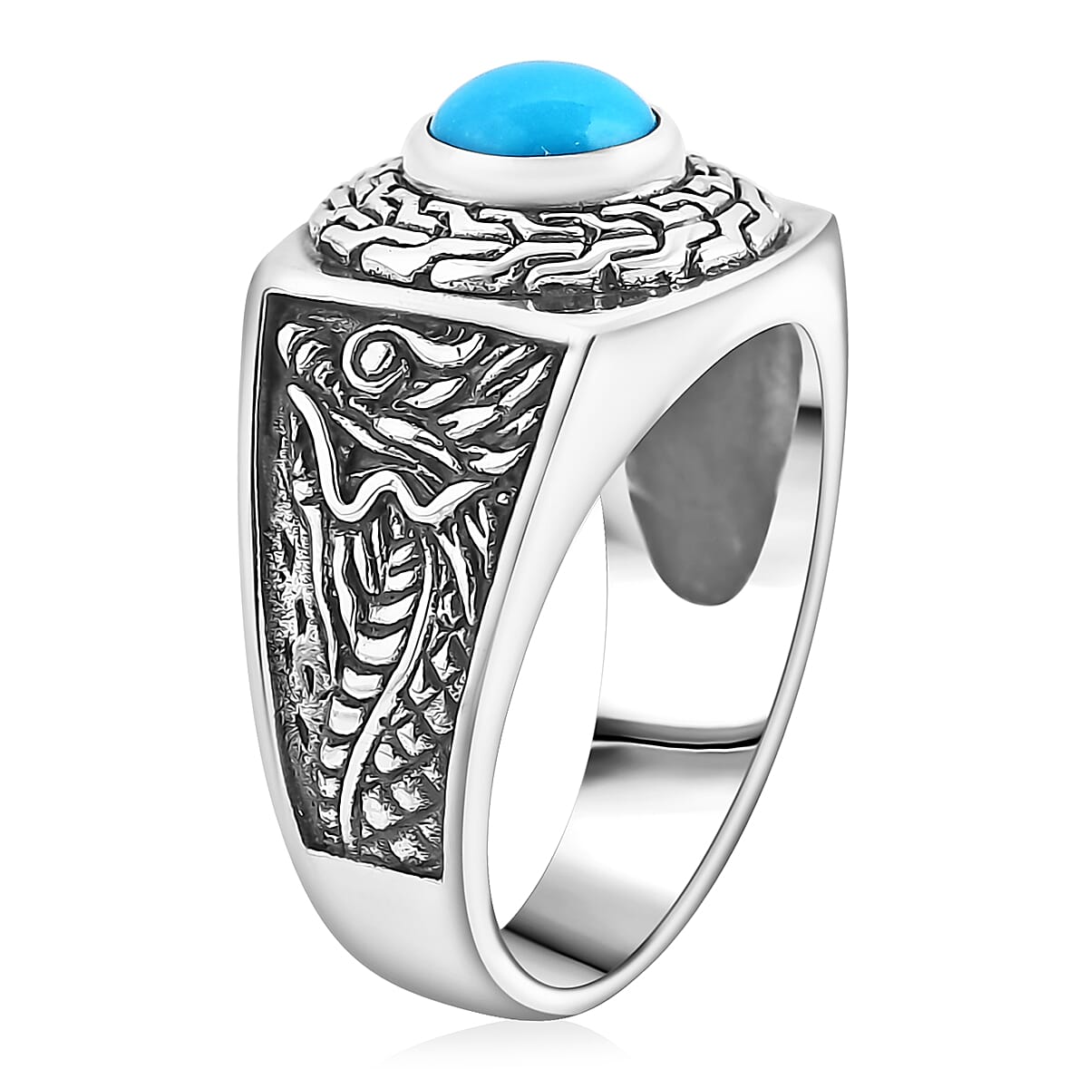 Bali Legacy Sleeping Beauty Turquoise 1.15 ctw Ring in Sterling Silver (Size 8.0)  image number 3