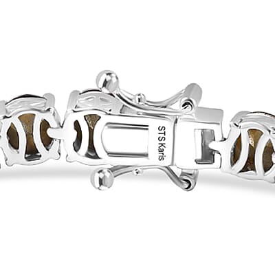 J Francis Embellished with Foilback Amethyst Color Crystal by Swarovski Wine Whisper Bracelet in Platinum Bond (6.50 In) 19.15 ctw