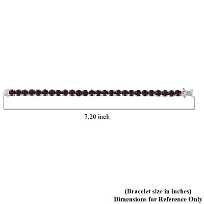 J Francis Embellished with Foilback Amethyst Color Crystal by Swarovski Wine Whisper Bracelet in Platinum Bond (6.50 In) 19.15 ctw