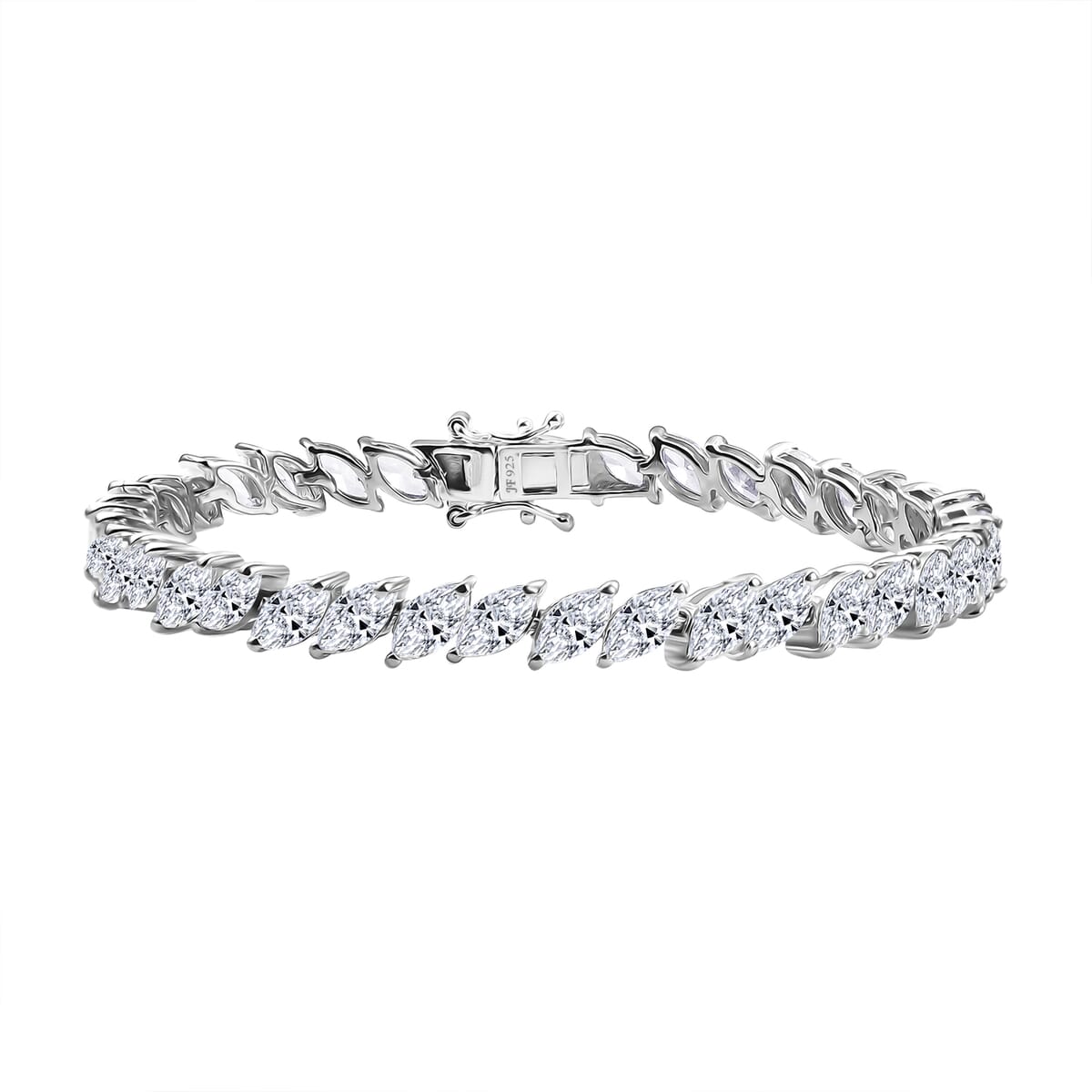 J Francis Embellished with Zirconia by Swarovski 21.90 ctw Bracelet in Rhodium Over Sterling Silver (7.25 In) image number 0