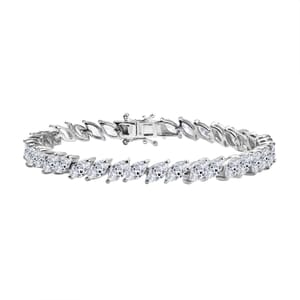 J Francis Embellished with Zirconia by Swarovski 21.90 ctw Bracelet in Rhodium Over Sterling Silver (7.25 In)