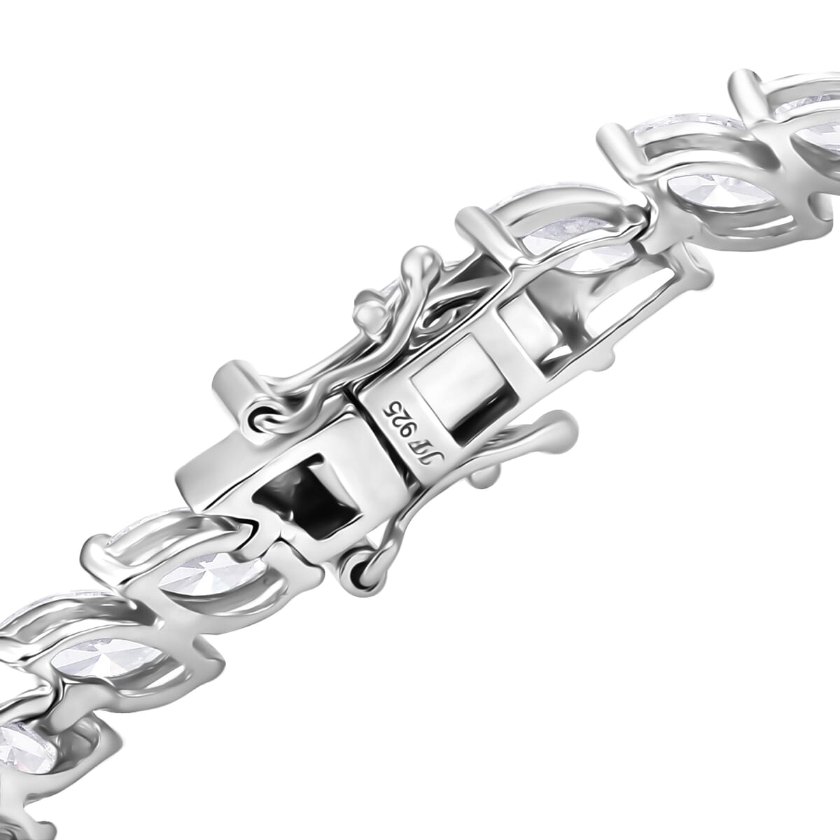 J Francis Embellished with Zirconia by Swarovski 21.90 ctw Bracelet in Rhodium Over Sterling Silver (7.25 In) image number 3