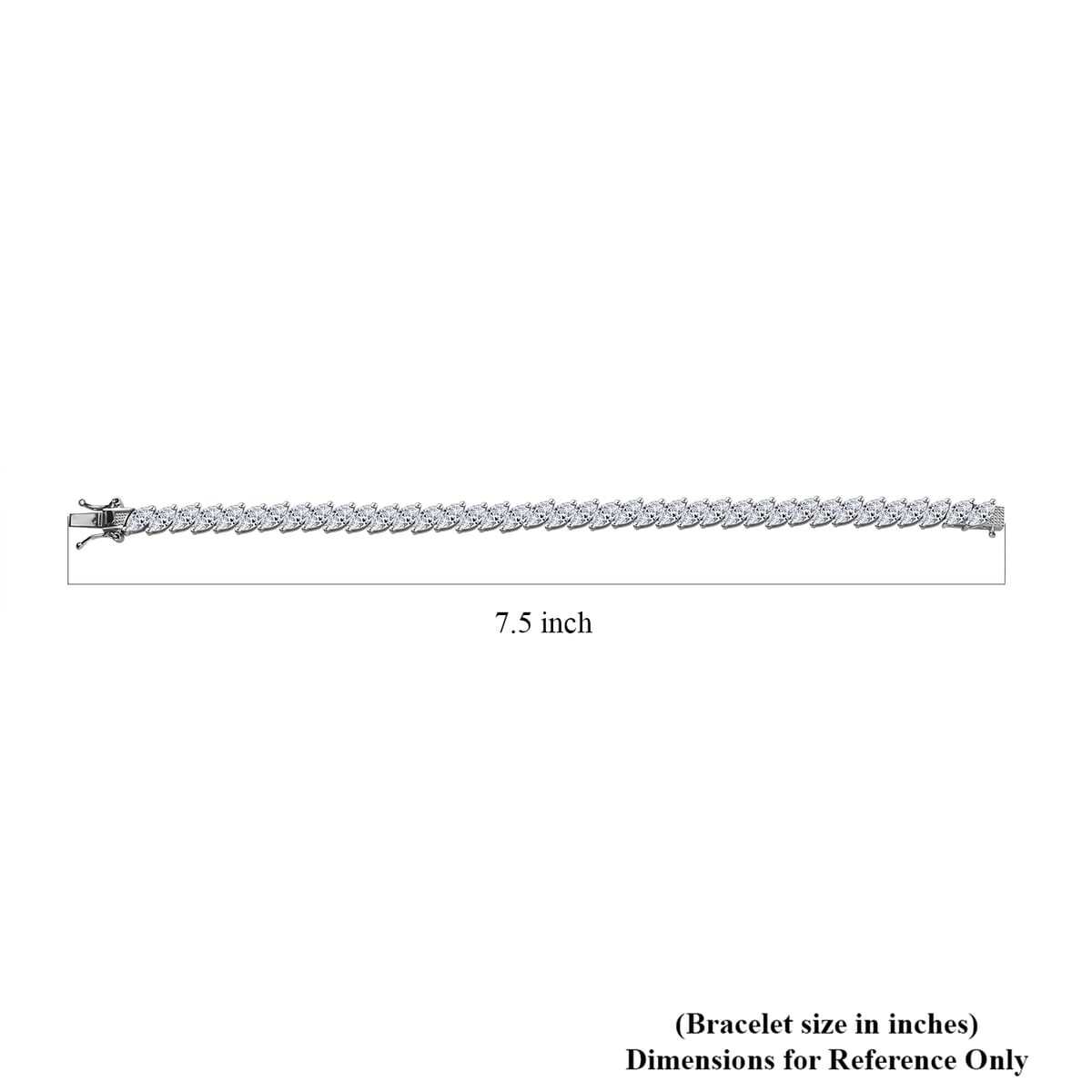 J Francis Embellished with Zirconia by Swarovski 21.90 ctw Bracelet in Rhodium Over Sterling Silver (7.25 In) image number 4