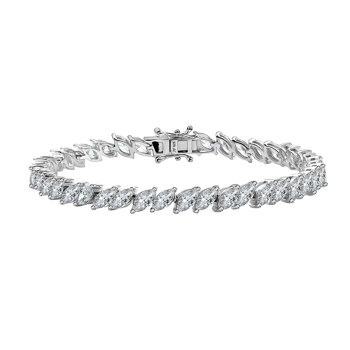 J Francis Embellished with Zirconia by Swarovski Bracelet in Rhodium Over Sterling Silver (8.00 In) 24.30 ctw image number 0