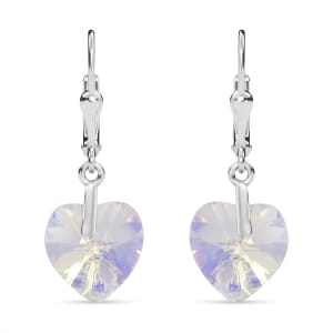 J Francis Embellished with Aurora Borealis Crystal by Swarovski 5.40 ctw Lever Back Earrings in Sterling Silver