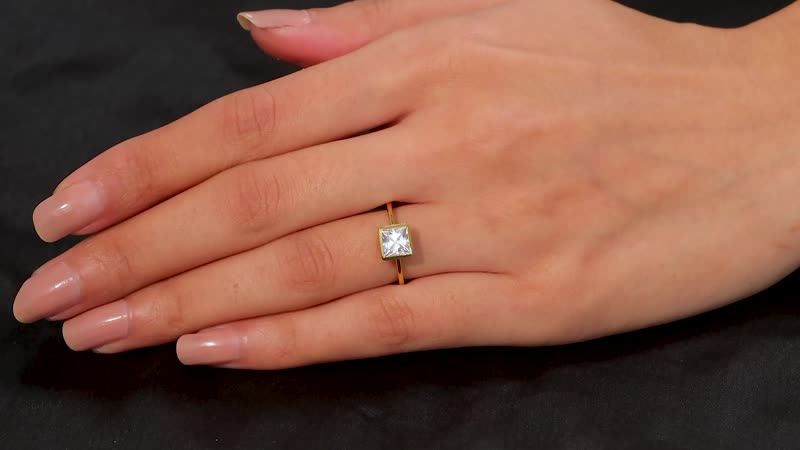 J Francis Embellished with Zirconia by Swarovski Solitaire Ring in 18K Vermeil YG Over Sterling Silver (Size 10) 2.50 ctw