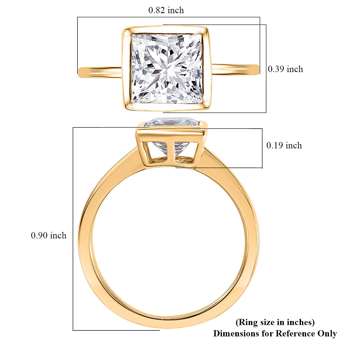 J Francis Embellished with Zirconia by Swarovski Solitaire Ring in 18K Vermeil YG Over Sterling Silver (Size 10) 2.50 ctw