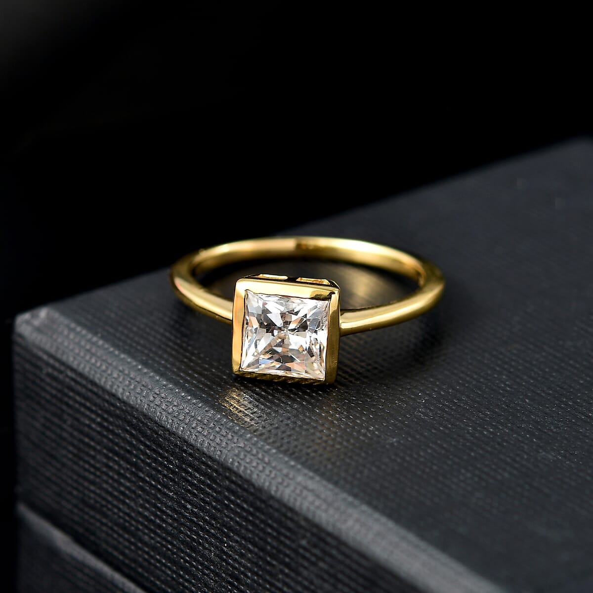 J Francis Embellished with Zirconia by Swarovski Solitaire Ring in 18K Vermeil YG Over Sterling Silver (Size 6.0) 2.50 ctw image number 1