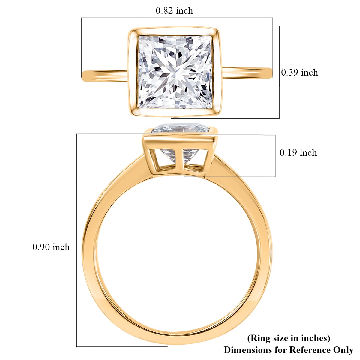 J Francis Embellished with Zirconia by Swarovski Solitaire Ring in 18K Vermeil YG Over Sterling Silver (Size 6.0) 2.50 ctw image number 5