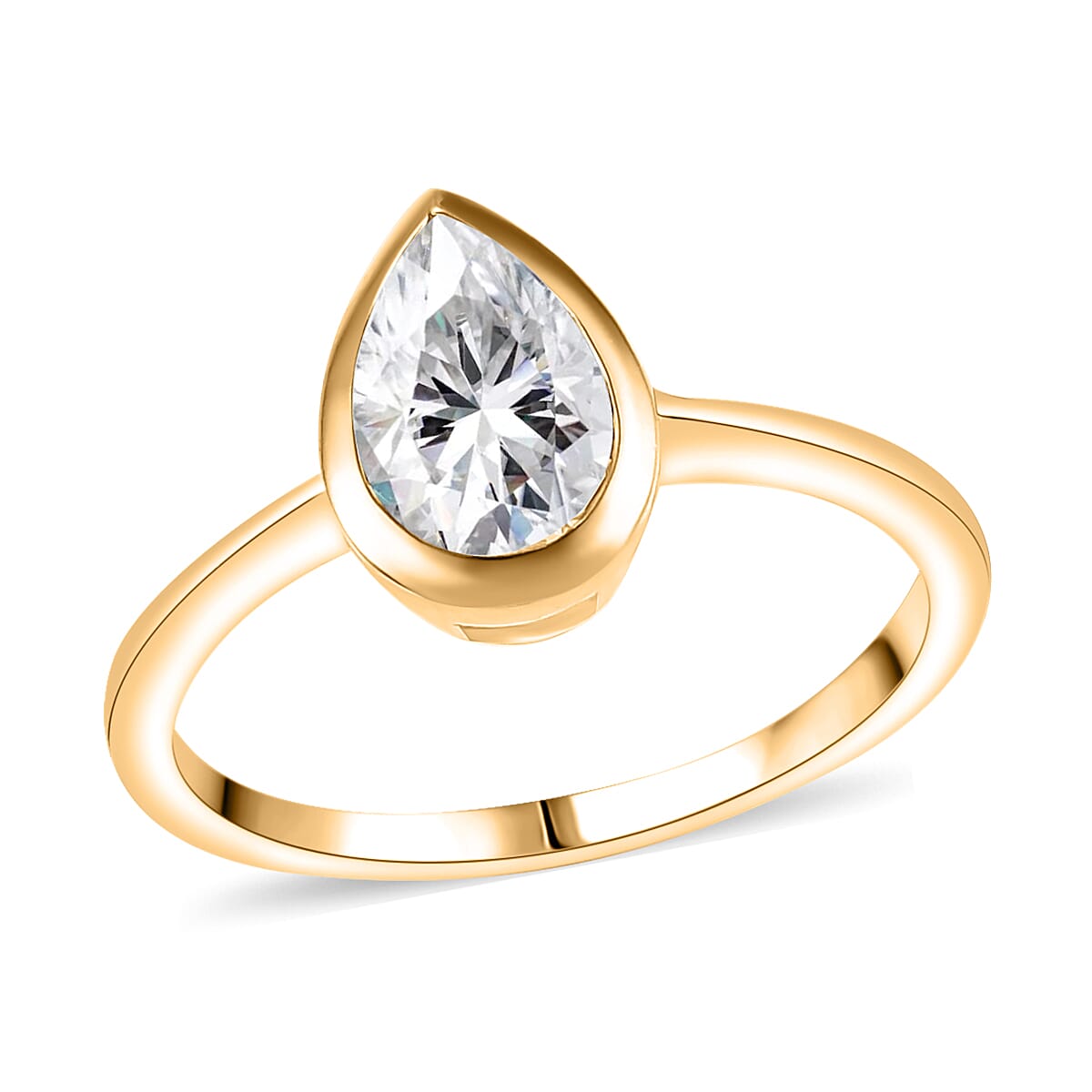 J Francis Embellished with Zirconia by Swarovski Solitaire Ring in 18K Vermeil YG Over Sterling Silver (Size 7.0) 1.90 ctw image number 0