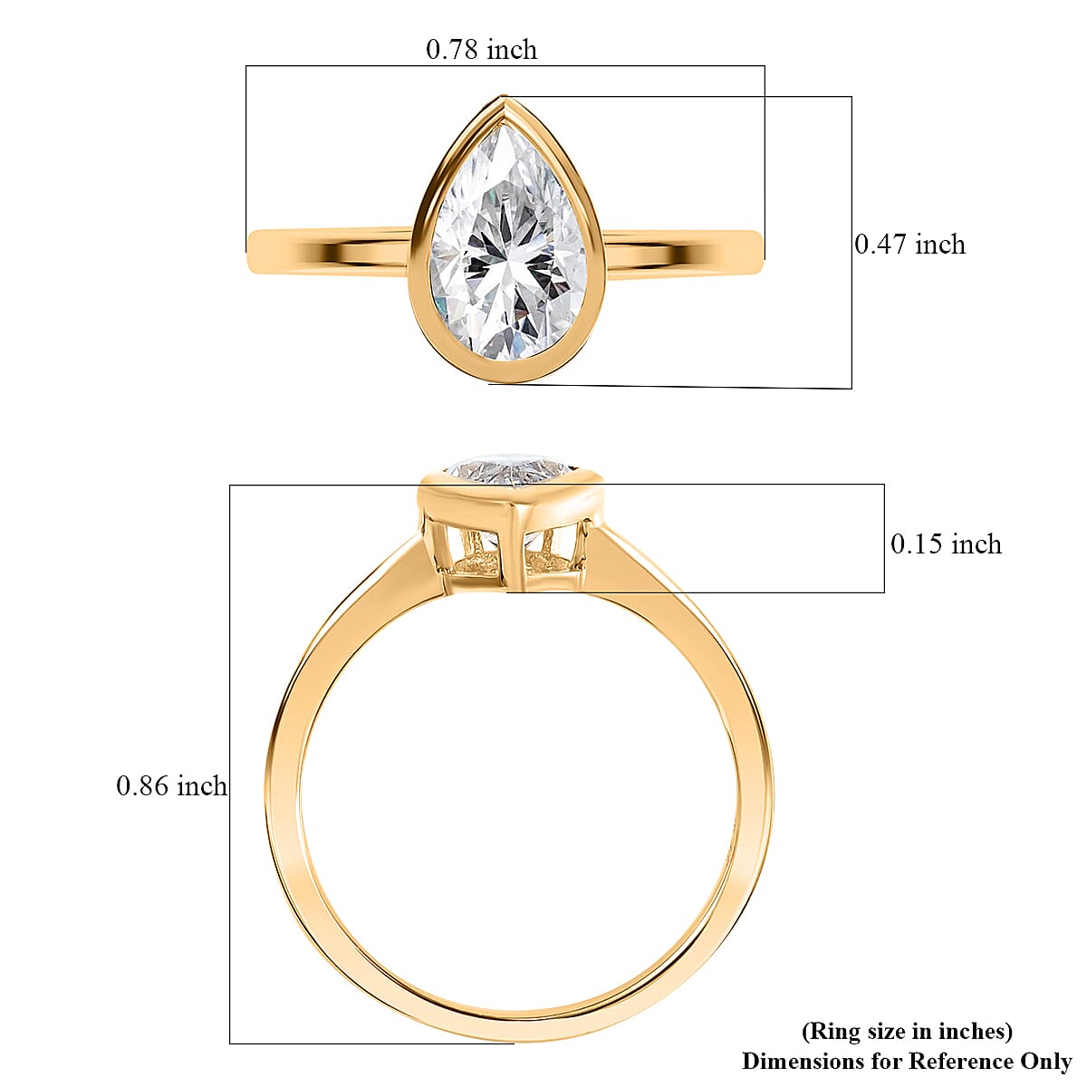 J Francis Embellished with Zirconia by Swarovski Solitaire Ring in 18K Vermeil YG Over Sterling Silver (Size 7.0) 1.90 ctw image number 5