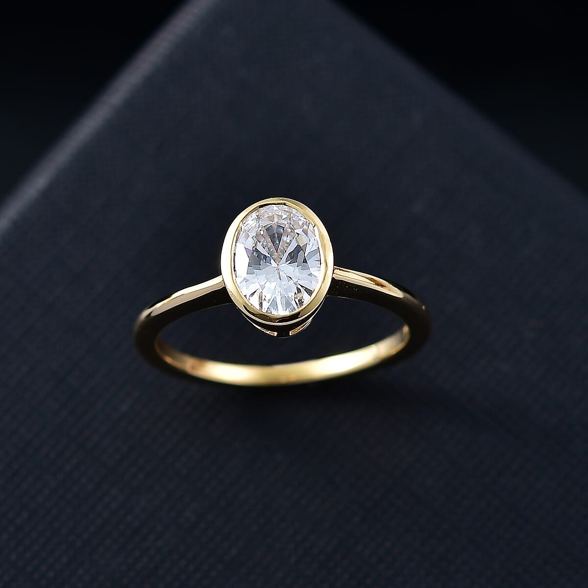 J Francis Embellished with Zirconia by Swarovski Solitaire Ring in 18K Vermeil YG Over Sterling Silver (Size 7.0) 2.40 ctw image number 1