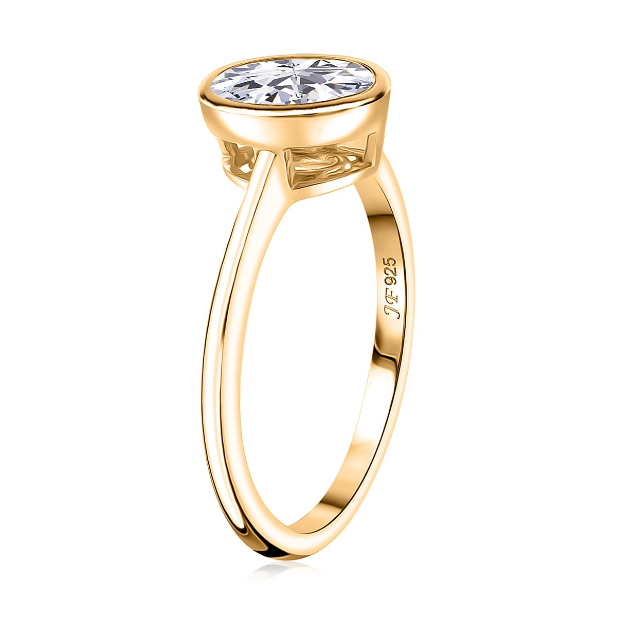 J Francis Embellished with Zirconia by Swarovski Solitaire Ring in 18K Vermeil YG Over Sterling Silver (Size 7.0) 2.40 ctw image number 3