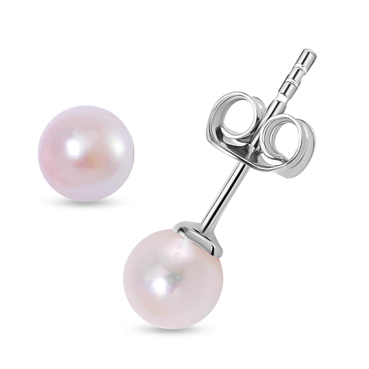 Japanese Akoya Pearl 7-8mm Stud Earrings in Rhodium Over Sterling Silver image number 0