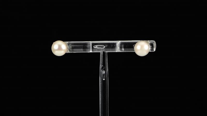 Japanese Akoya Pearl 7-8mm Stud Earrings in Rhodium Over Sterling Silver